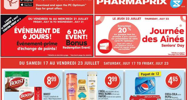 Circulaire Pharmaprix du 17 juillet au 23 juillet 2021