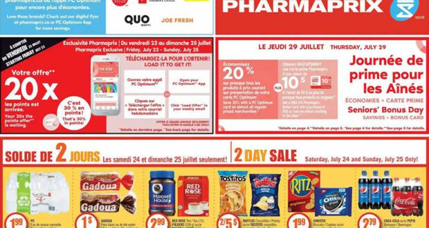 Circulaire Pharmaprix du 24 juillet au 29 juillet 2021