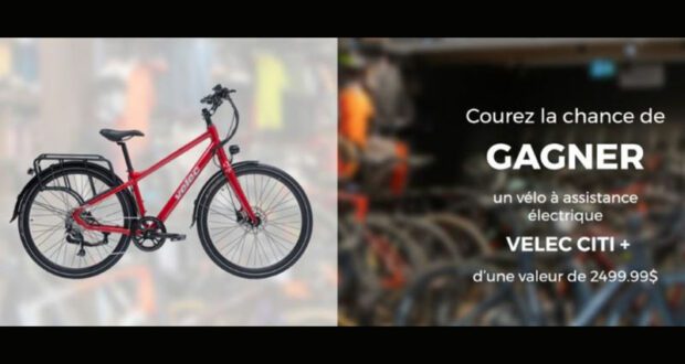 Gagnez un vélo à assistance électrique VÉLEC CITI (Valeur de 2500 $)