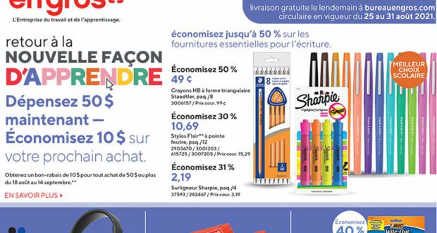 Circulaire Bureau en Gros du 25 août au 31 août 2021