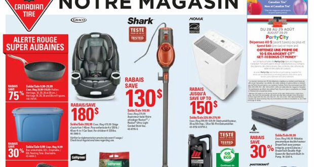 Circulaire Canadian Tire du 26 août au 1 septembre 2021