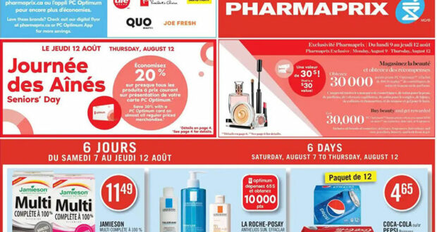 Circulaire Pharmaprix du 7 août au 12 août 2021