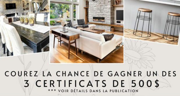 Gagnez 3 certificats Déco Luminaire de 500 $ chacun