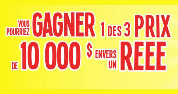 Gagnez 3 grands prix de 10 000 $ chacun sous forme de chèque