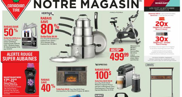 Circulaire Canadian Tire du 9 septembre au 15 septembre 2021