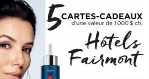 Gagnez 5 cartes-cadeaux Fairmont Hotels & Resorts de 1000 $ chacune