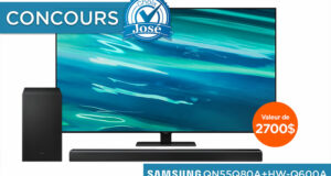 Gagnez un téléviseur + une barre de son Samsung (Valeur de 2700 $)