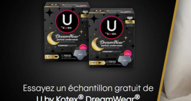 Échantillons gratuits des sous-vêtements menstruels U by Kotex