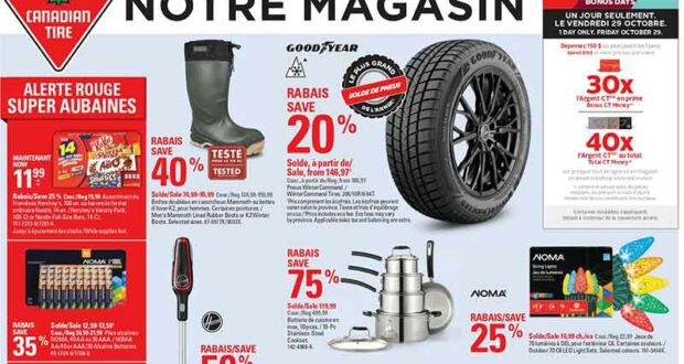 Circulaire Canadian Tire du 28 octobre au 3 novembre 2021