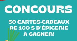 Gagnez 50 cartes-cadeaux de 100 $ d'épicerie