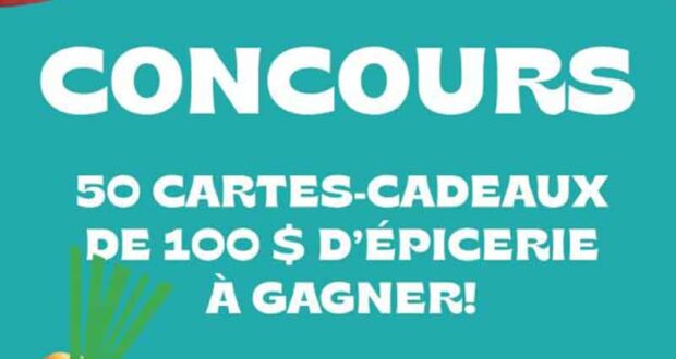 Gagnez 50 cartes-cadeaux de 100 $ d'épicerie