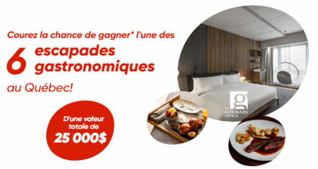 Gagnez 6 escapades gastronomiques dans un hôtel Germain (25 000 $)