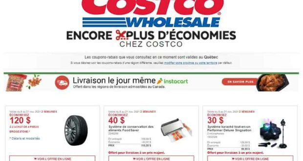 Circulaire Costco du 8 novembre au 21 novembre 2021