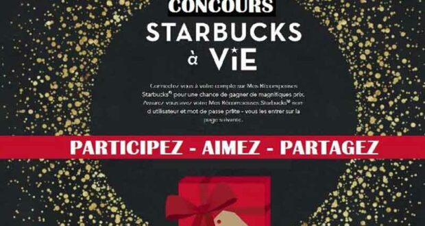 Gagnez un prix Starbucks pour la vie