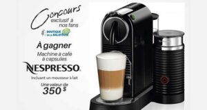 Gagnez une machine à café Nespresso (incluant un mousseur à lait)