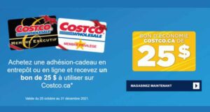 Obtenez gratuitement un bon d’achat Costco de 25$