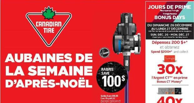 Circulaire Canadian Tire 2021 Solde d’après-Noël