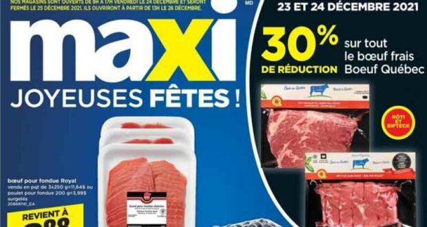 Circulaire Maxi du 23 décembre au 29 décembre 2021