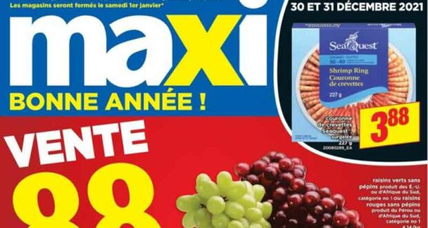 Circulaire Maxi du 30 décembre 2021 au 5 janvier 2022