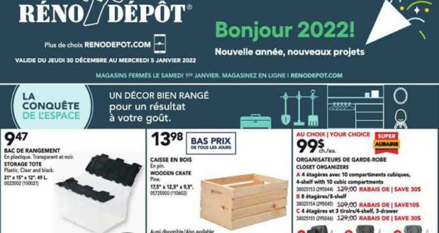 Circulaire Réno Dépôt du 30 décembre 2021 au 5 janvier 2022