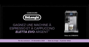 Gagnez une machine à espresso et cappuccino De’Longhi Eletta Evo