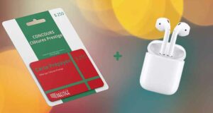 Gagnez 3 cartes de crédit prépayée de 250$ et 2 AirPods Apple