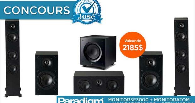 Gagnez un ensemble de haut-parleurs Monitor Paradigm (2185 $)