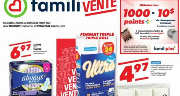 Circulaire Familiprix du 24 février au 2 mars 2022