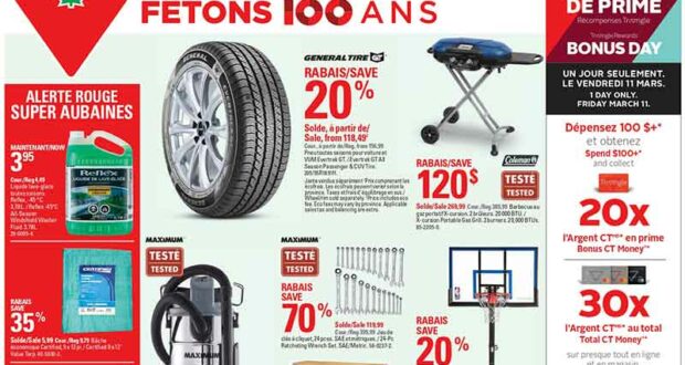 Circulaire Canadian Tire du 10 mars au 16 mars 2022