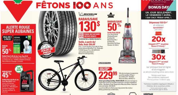 Circulaire Canadian Tire du 31 mars au 6 avril 2022