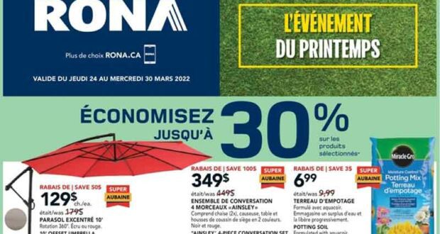 Circulaire Rona du 24 mars au 30 mars 2022