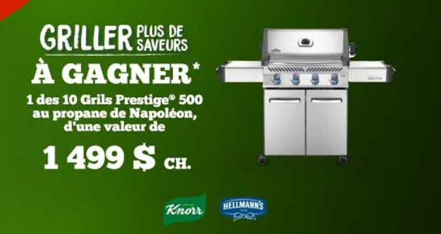 Gagnez 10 Grils Prestige 500 au propane de Napoléon (1499 $ chacun)