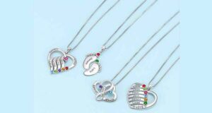 Gagnez un pendentif famille coeur deux tons en argent sterling