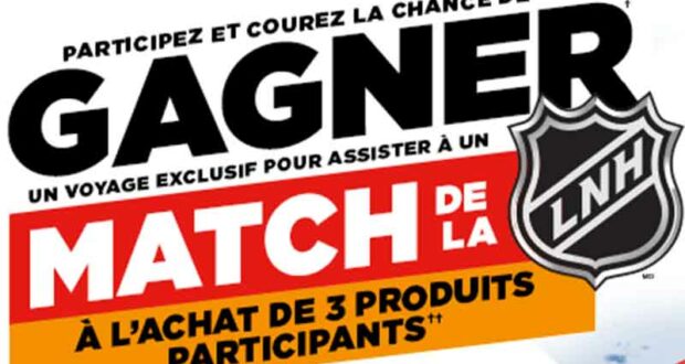 Gagnez un voyage pour assister à un match de la LNH (4000 $)