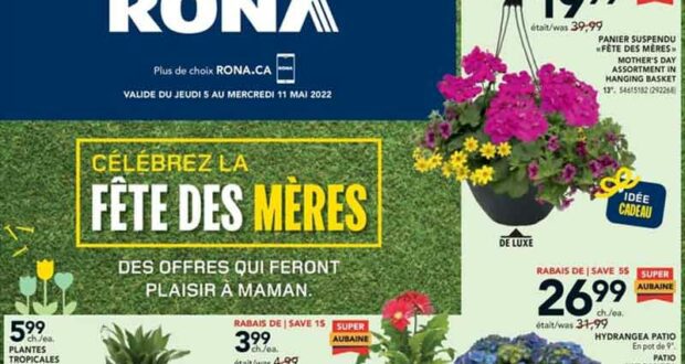 Circulaire Rona du 5 mai au 11 mai 2022