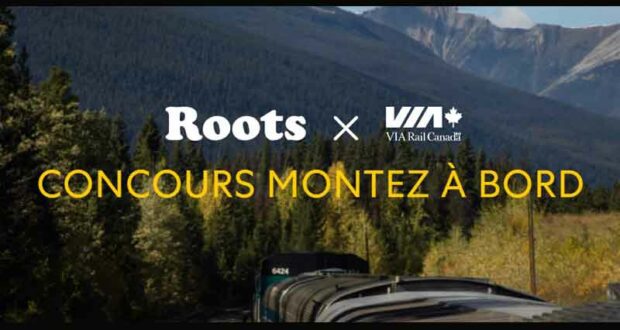 Gagnez 1000 $ à dépenser chez VIA Rail + Carte-cadeau Roots de 1000 $