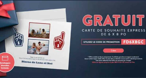 Cartes de souhaits express de 6 x 8 po Gratuites