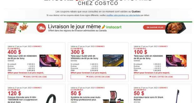 Circulaire Costco du 27 juin au 31 juillet 2022