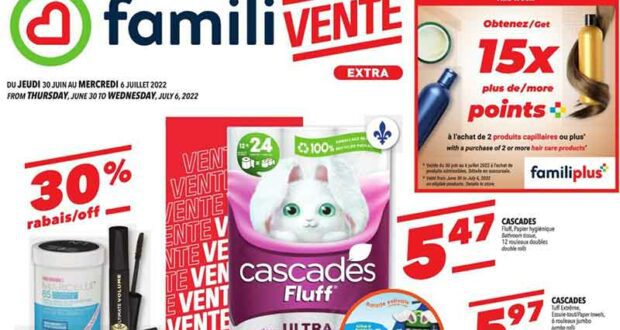 Circulaire Familiprix du 30 juin au 6 juillet 2022