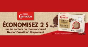 Coupon de 2$ sur les sachets de chocolat chaud Nestlé Carnation