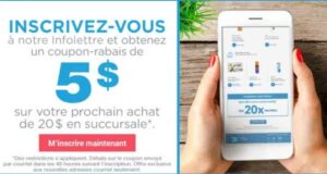 Coupon gratuit Jean Coutu de 5$