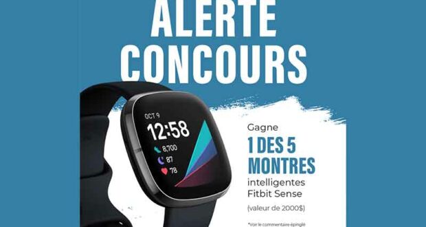 Gagnez 5 montres intelligentes Fitbit Sense de 400 $ chacune