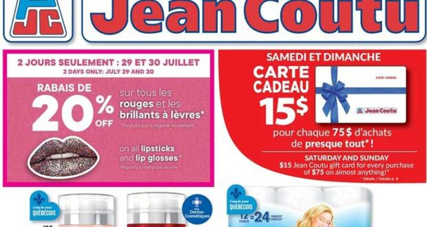 Circulaire Jean Coutu du 28 juillet au 3 août 2022