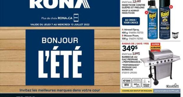 Circulaire Rona du 7 juillet au 13 juillet 2022