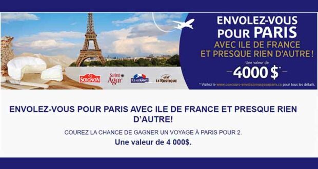 Gagnez un Voyage à Paris pour 2 personnes (Valeur de 4000 $)