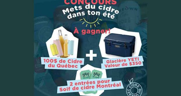 Gagnez une glacière Yeti + 100 $ de cidre