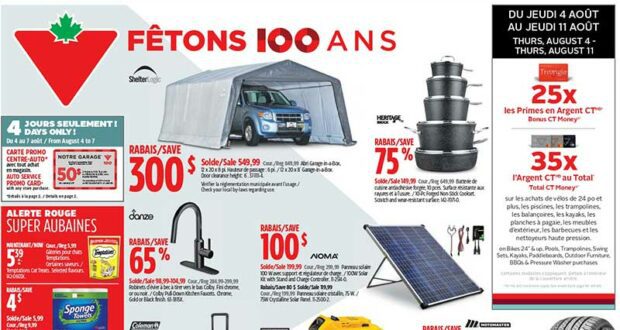 Circulaire Canadian Tire du 4 août au 10 août 2022