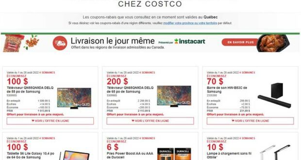 Circulaire Costco du 1 août au 28 août 2022