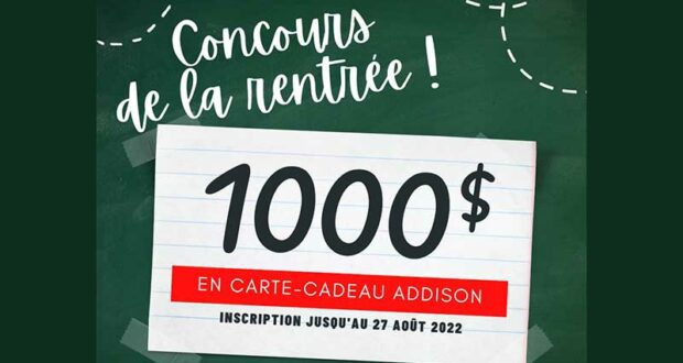 Gagnez 1000 $ en carte-cadeau Addison Électronique