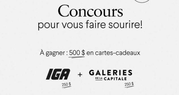 Gagnez 2 cartes-cadeaux IGA et Galeries de la Capitale de 250 $